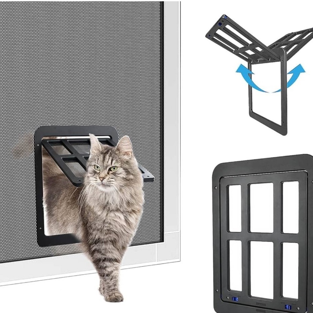 PETLESO Small Pet Door for Screen & Sliding Doors - 8.3" x 10.3" Magnetic - Picture 3 of 5